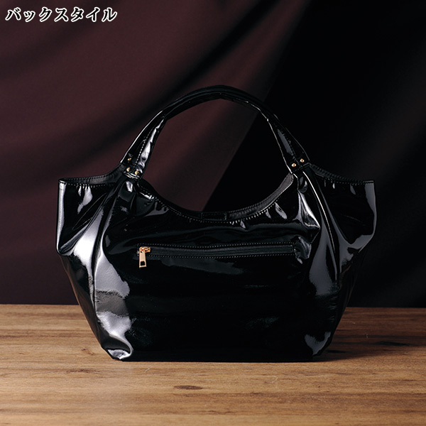 エナメル調ソフト素材バルーンバッグ