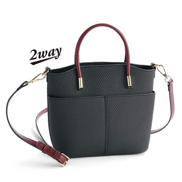ツイード調配色2WAYバッグ