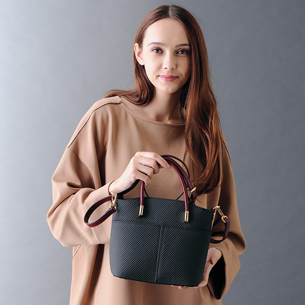 ツイード調配色2WAYバッグ