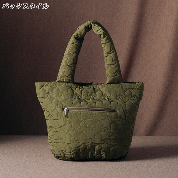 スターモチーフキルティング手提げバッグ