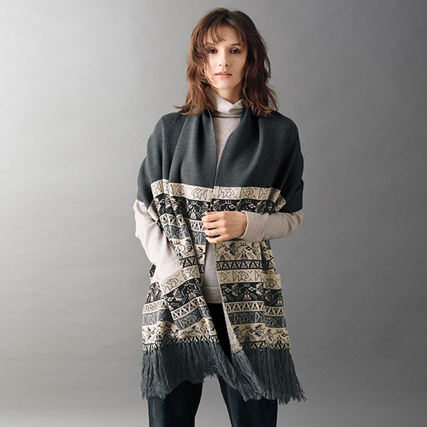 ジャカードポケット付ストール