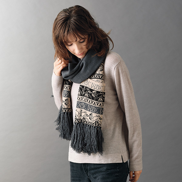 ジャカードポケット付ストール