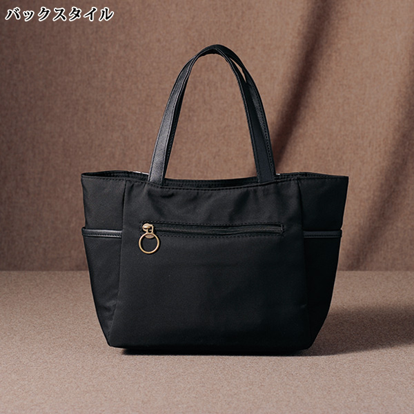 バラモチーフ配色手提げバッグ