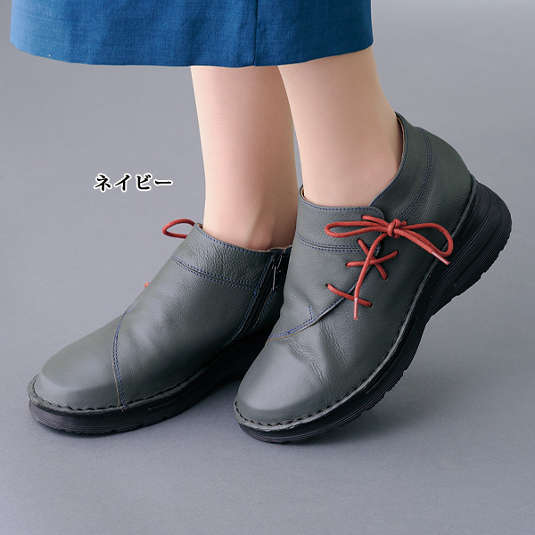 牛革切り替えウォーキングシューズ