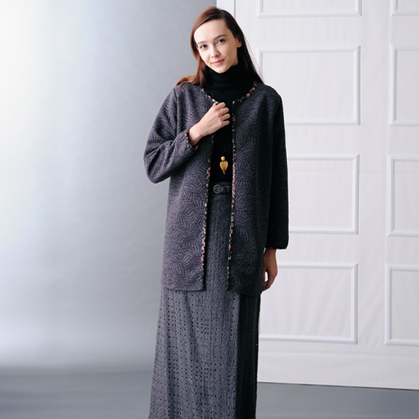 プリントパイピングジャケットカーディガン