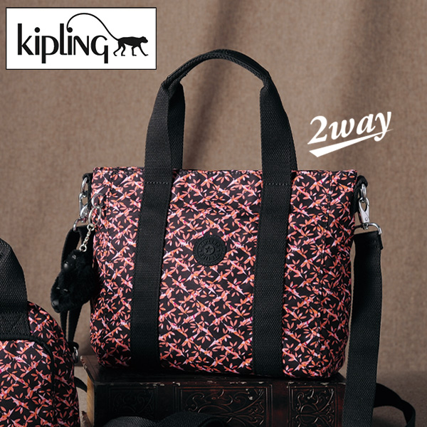 キプリング ダンシングブーケ柄2WAYトートバッグ ASSENI MINI  kipling