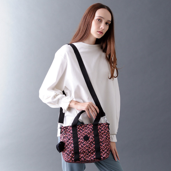 キプリング ダンシングブーケ柄2WAYトートバッグ ASSENI MINI  kipling