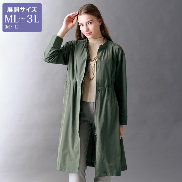 軽やかロングジャケット 大きいサイズ ML LL 3L