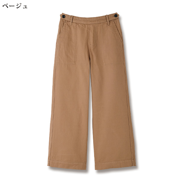 綿100%ダブルガーゼワイドパンツ  大きいサイズ M L LL 3L