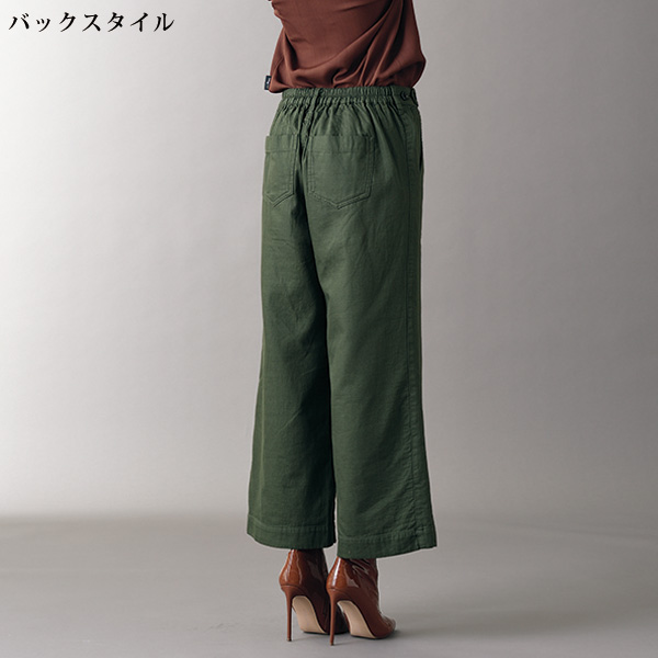 綿100%ダブルガーゼワイドパンツ  大きいサイズ M L LL 3L