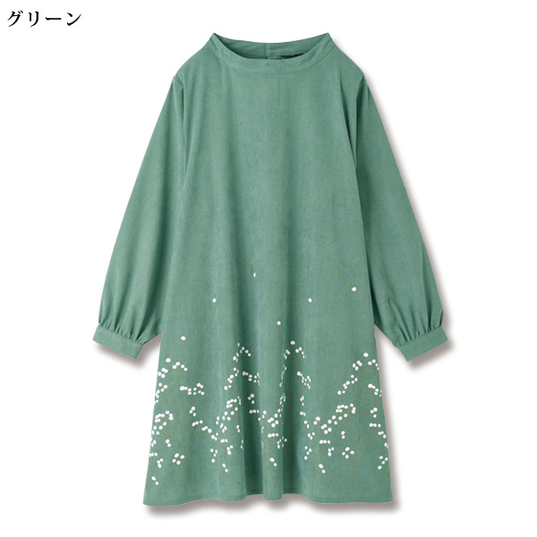 細コールかすみ草プリントチュニック