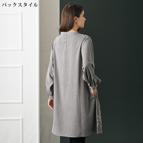 細コールかすみ草プリントチュニック