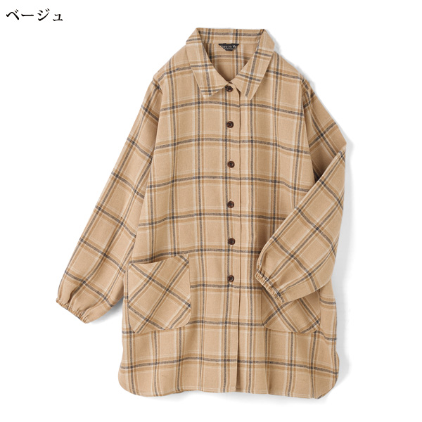チェック柄かっぽうシャツ 大きいサイズ M L LL 3L