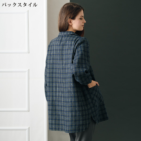 チェック柄かっぽうシャツ 大きいサイズ M L LL 3L