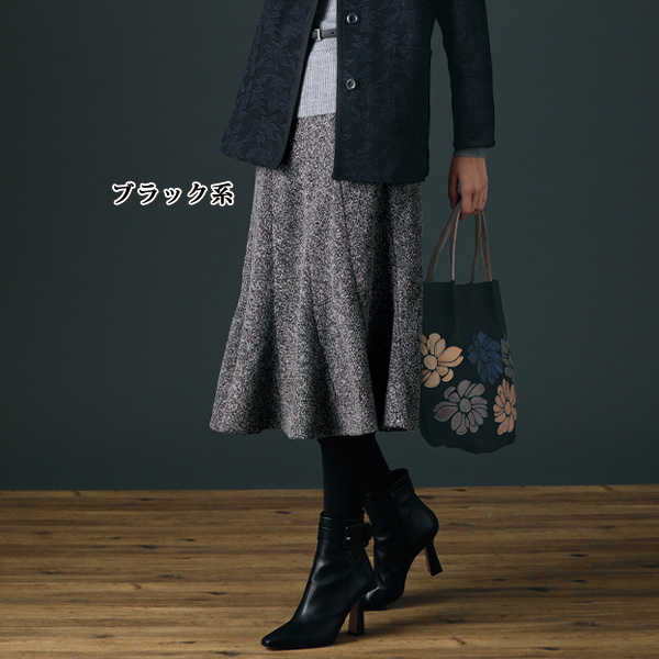 斜め切替セミフレアースカート 大きいサイズ M L LL 3L