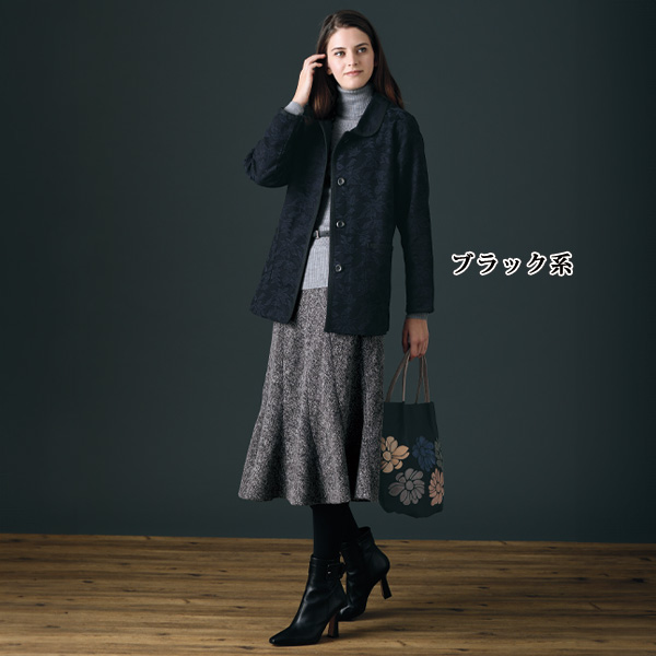 斜め切替セミフレアースカート 大きいサイズ M L LL 3L