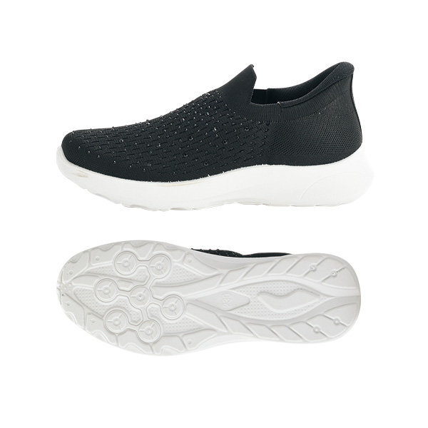 ダックプラス するっと履けるビジュー付きスニーカー DUCK Plus