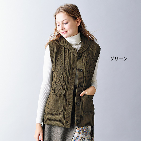 ふわふわ裏ボアニットベスト 大きいサイズ M L LL 3L 4L 5L