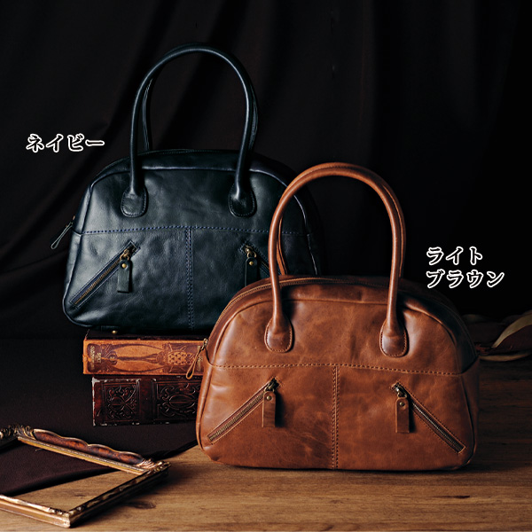 ソフト牛革ボストンバッグ