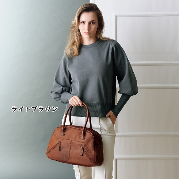 ソフト牛革ボストンバッグ