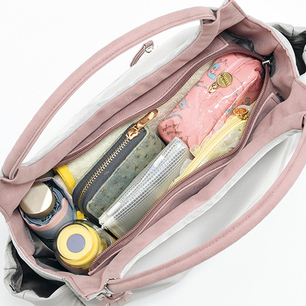 タッセル付き丸手 手提げバッグ