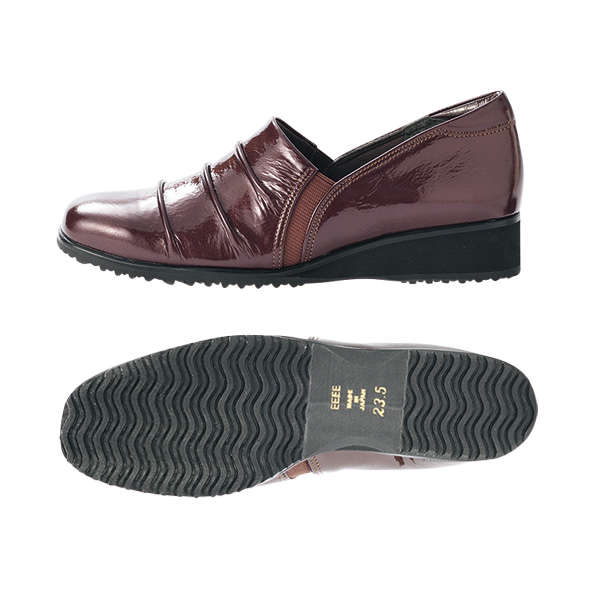 4E サイドゴムエナメルデザイン軽量シューズ