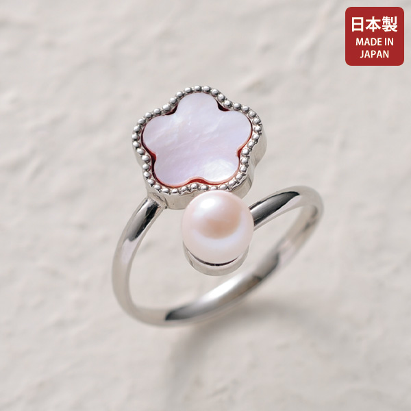 あこや真珠ステンレスフラワーリング