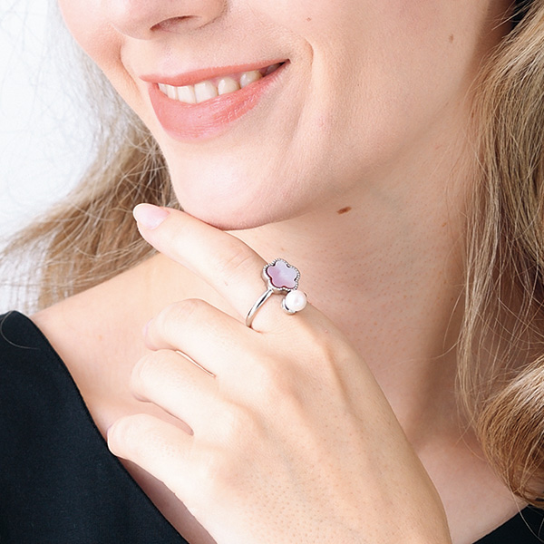 あこや真珠ステンレスフラワーリング