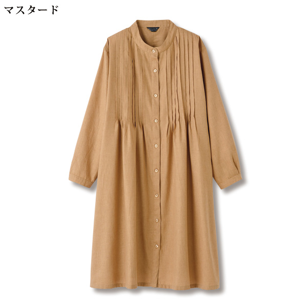 メランジピンタックワンピース