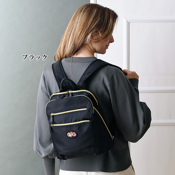 レイクアルスター 大きく開く3層式牛革使いリュック Lake Alster