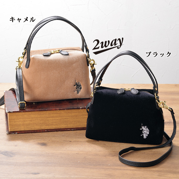 アッスン ベロア2WAYハンドバッグ ASSN