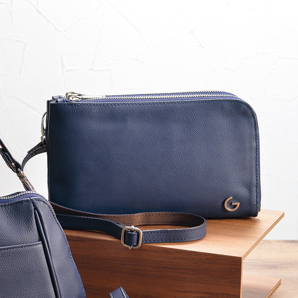 グレ 牛革ダブルファスナーショルダーバッグ GRES