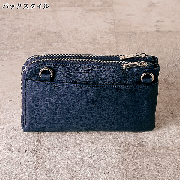 グレ 牛革ダブルファスナーショルダーバッグ GRES