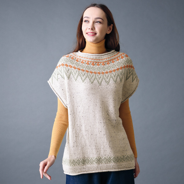 北欧ノルディック柄ニットベスト