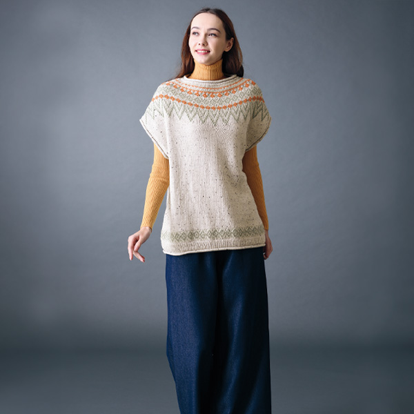 北欧ノルディック柄ニットベスト