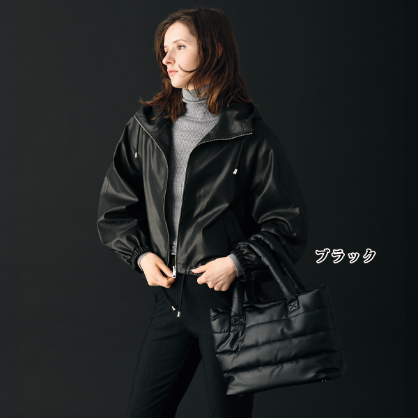 ラムレザーキルトトートバッグ