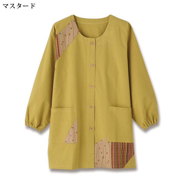 和調柄 配色スモック