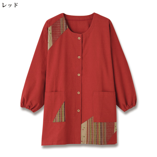 和調柄 配色スモック