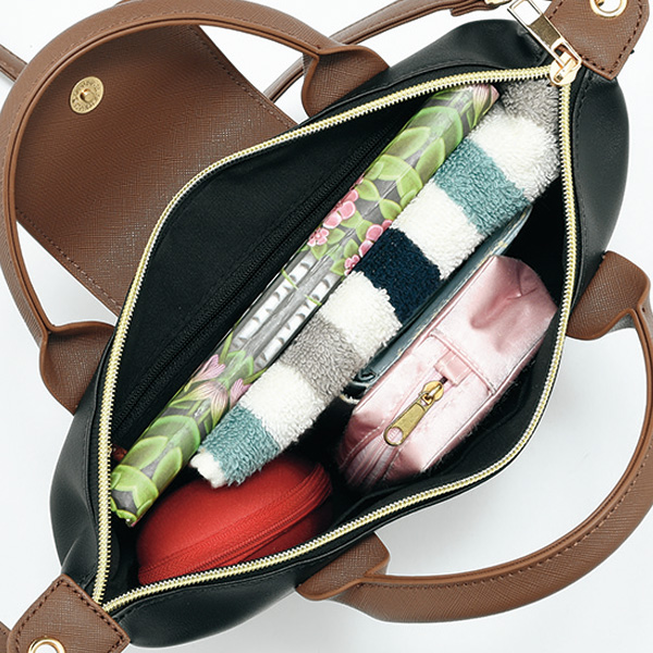 配色2WAY手提げバッグ