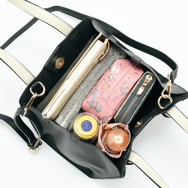 配色2WAY手提げバッグ