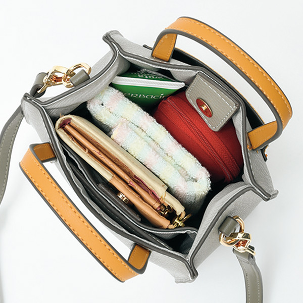 お財布付き配色2WAYバッグ