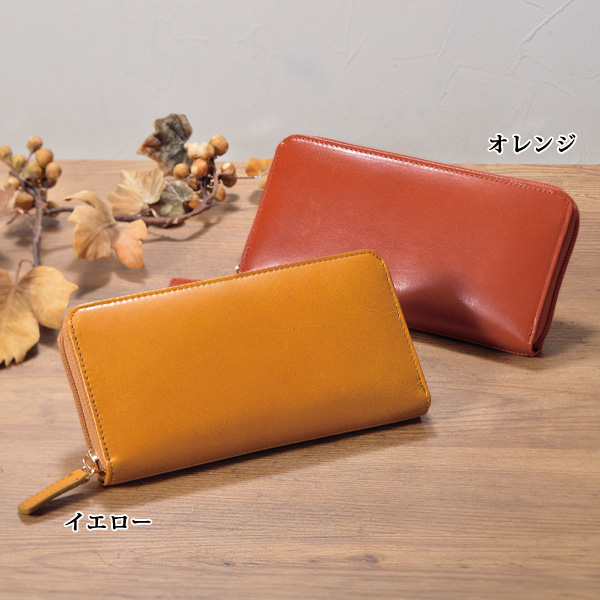 牛革プルアップレザーコインが分けられる長財布