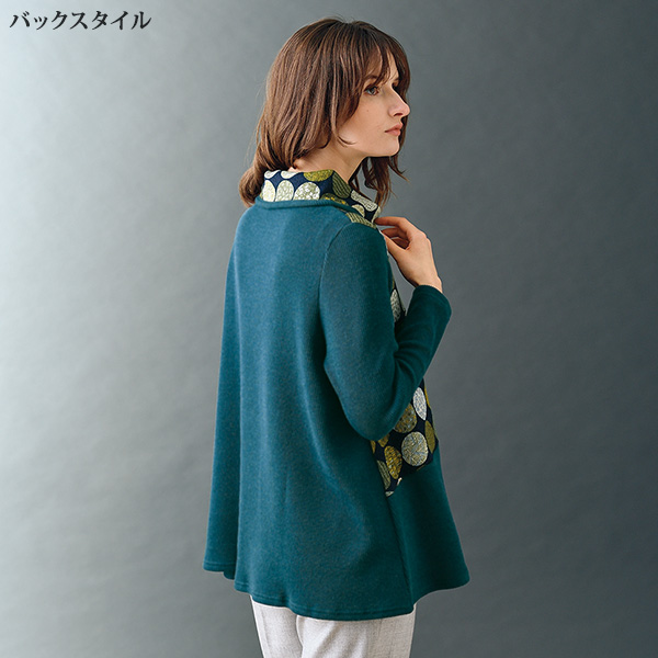 サークル柄変化衿チュニック