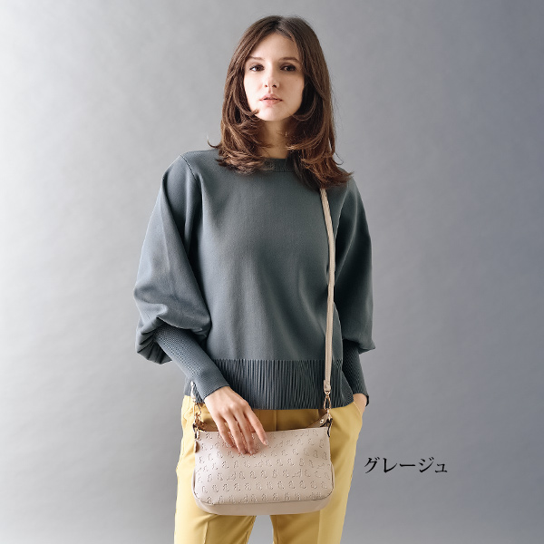 ネコ柄型押し2WAYバッグ