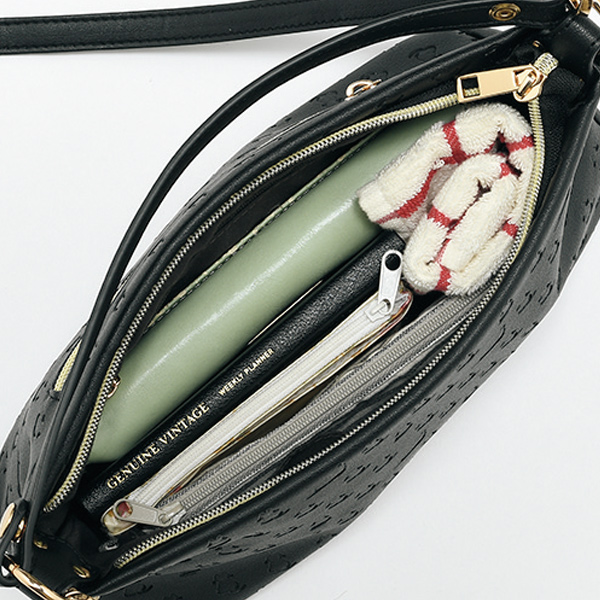 ネコ柄型押し2WAYバッグ