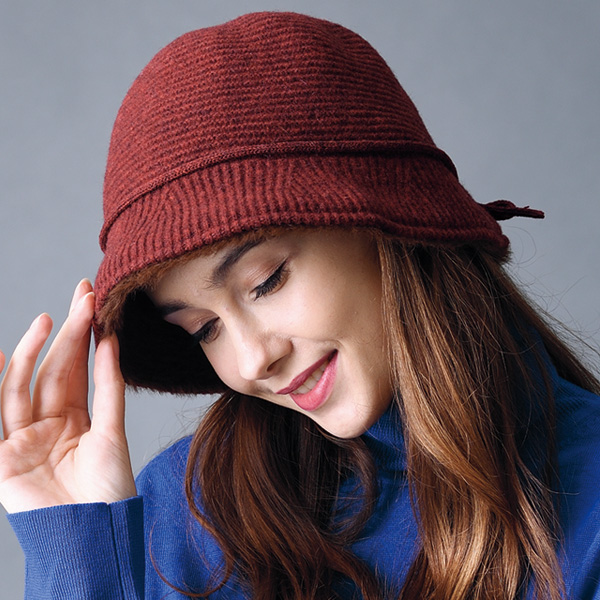 ウール混リバーシブルハット