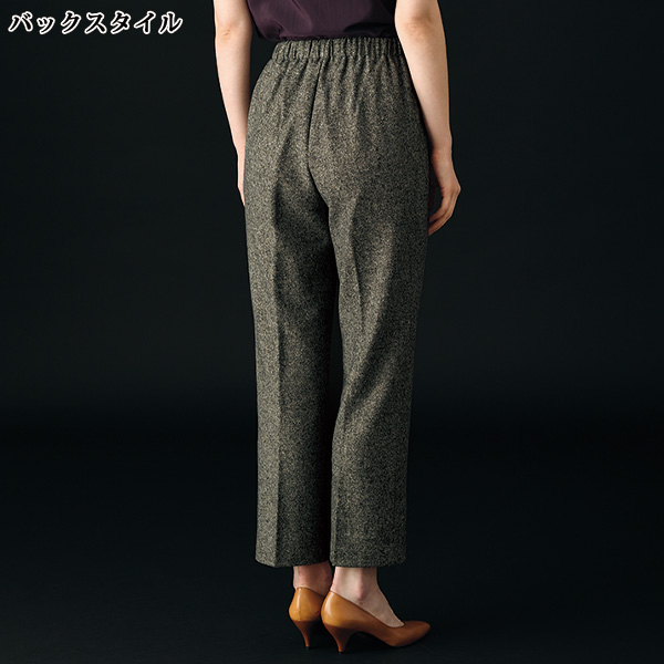日本製ウール混ツイードパンツ 大きいサイズ M L LL 3L