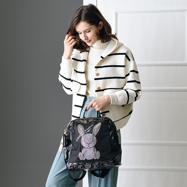 ラインストーンラビット2WAYリュック