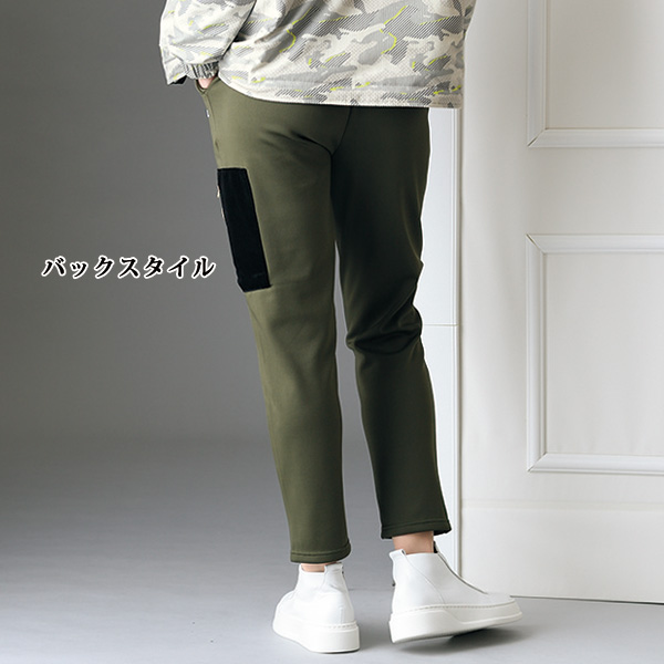 フィラ UV裏ベロアヒート アシメデザインカーゴパンツ FILA 大きいサイズ M L LL 3L