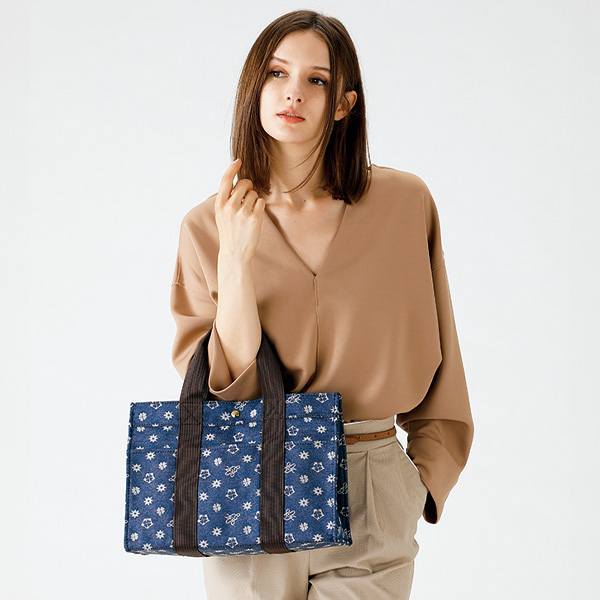 ルイ・ガルシア デニムジャカード織生地手提げバッグ LOUIS GARCIA